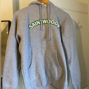 SAINTWOODS grey spell out hoodie!